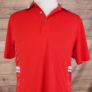 PGA TOUR PRO SERIES ATHLETIC FIT RED GOLF POLO SHIRT MENS SIZE L LARGE